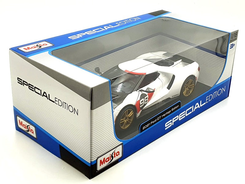 Maisto 1/18 Scale Diecast 31390 - 2021 Ford GT Heritage Edition - #98