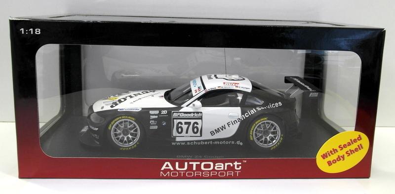 AutoArt 1/18 Scale Diecast - 80649 BMW Z4 Coupe Nurburgring 2006 Team Schubert