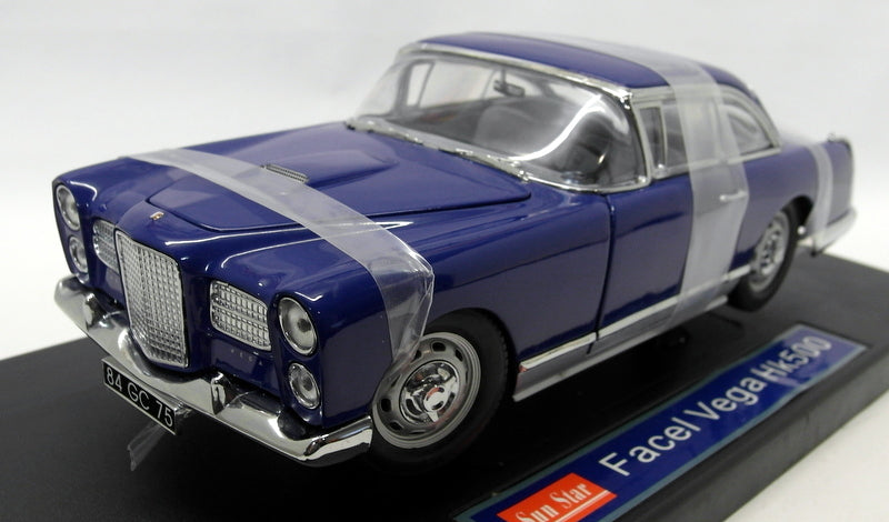 Sunstar 1/18 Scale - 3754 Facel Vega HK500 Dark blue Model Car