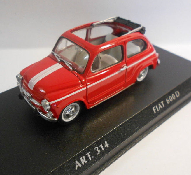 Corgi Detail 1/43 Scale - ART.314 FIAT 600D 1965 CABRIO RED — R.M.