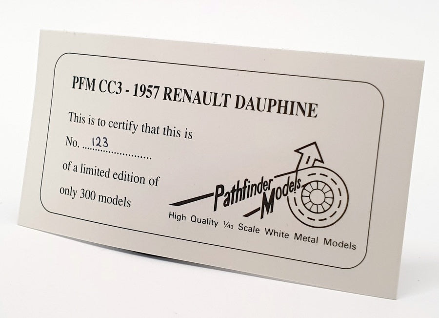 Pathfinder Models 1/43 Scale PFMCC3 - 1957 Renault Dauphine - Green - NUMBER 1