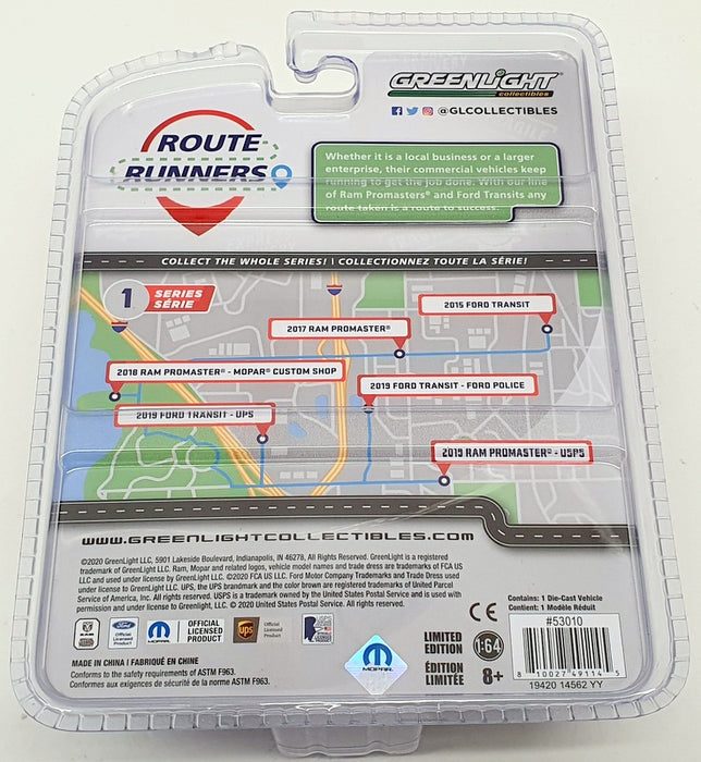 Greenlight 1/64 Scale Model Van 53010 - 2018 Ram Promaster Mopar Custom Shop