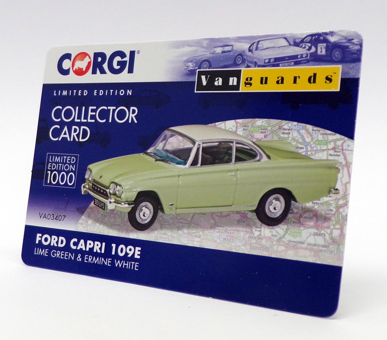 Vanguards 1/43 Scale VA03407 - Ford Capri 109E - Lime Green/Ermine White