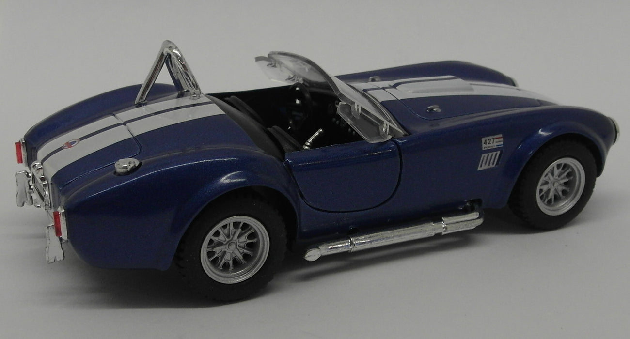 1965 Shelby Cobra 427 S/C - Blue - Kinsmart Pull Back & Go Diecast Metal Model Car
