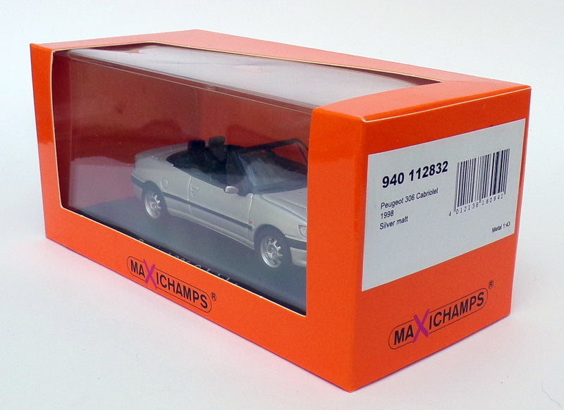 Maxichamps 1/43 Scale 940 112832 - 1998 Peugeot 306 Cabriolet - Matt Silver