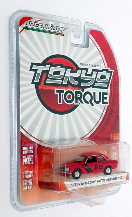 Greenlight 1/64 Scale 47010-E - 1971 Raydaddy Auto Datsun 510 - Red