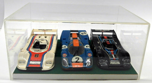 Unbranded 1/24 appx Scale Plastic Porsche 917 3x Le Mans car set + Case