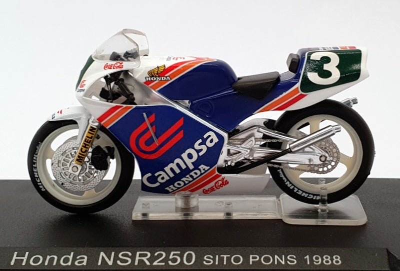 Ixo Models 1/24 Scale IB03 - Honda NSR250 - #3 Sito Pons 1988 - Blue/White