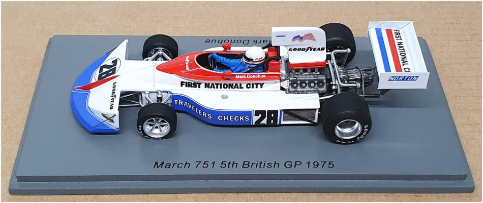 Spark 1/43 Scale S5375 - F1 March 751 5th British GP 1975 #28 M. Donohue