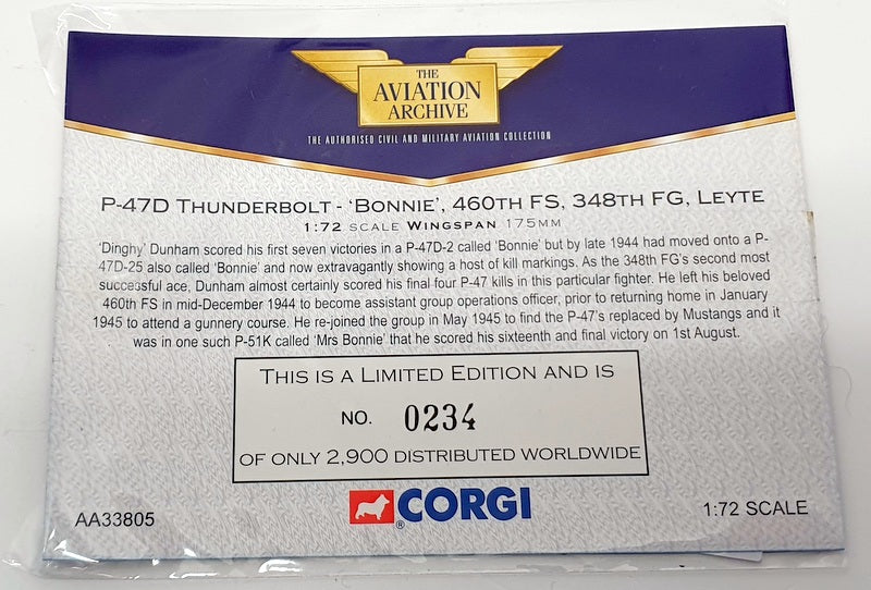 Corgi 1/72 AA33805 P-47D Thunderbolt Bonnie 460th FS 348th FG