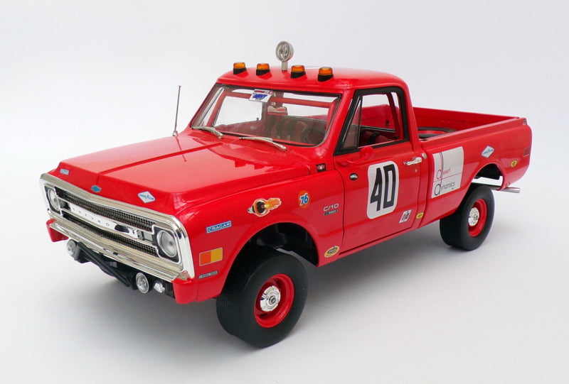 Highway 61 1/18 Scale HWY-18007 - 1969 Chevrolet C10 - #40 Baja 1000 Truck - Red