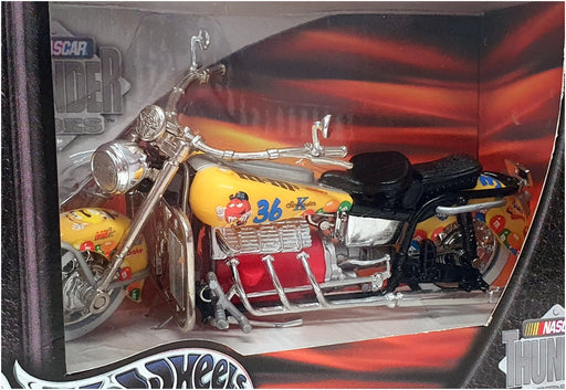 Hot Wheels 1/18 Scale 55735 - Nascar Thunder Rides Motorbike #36 M&Ms - Yellow
