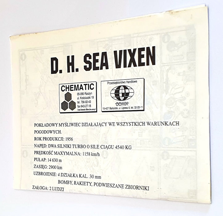 Chematic 1/72 Scale Model Kit CH72040 - D.H. Sea Vixen Aircraft