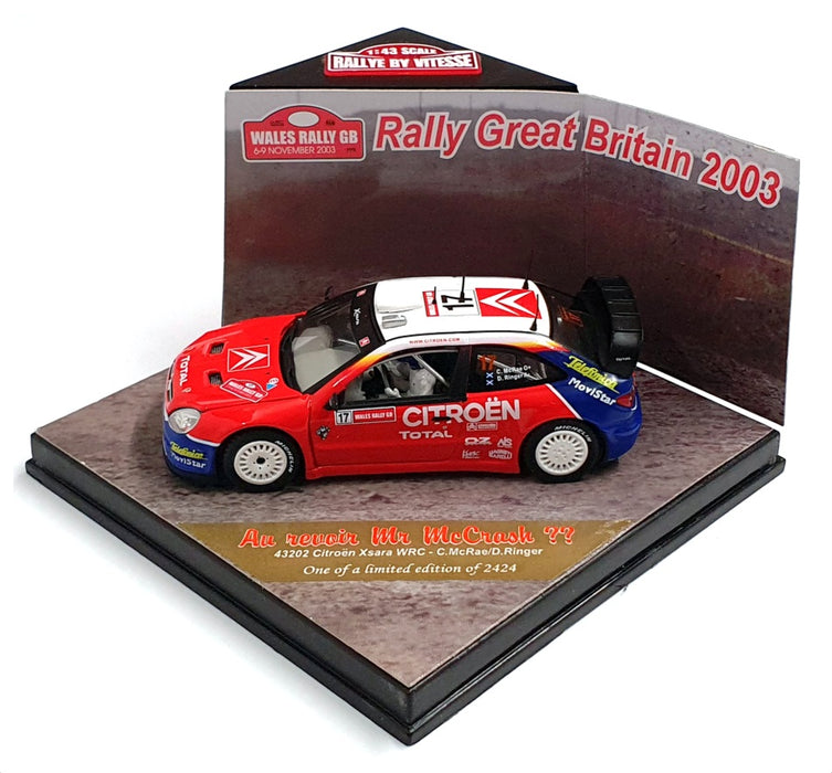 Vitesse 1/43 Scale 43202 - Citroen Xsara WRC Wales Rally Of GB - McRae/Ringer
