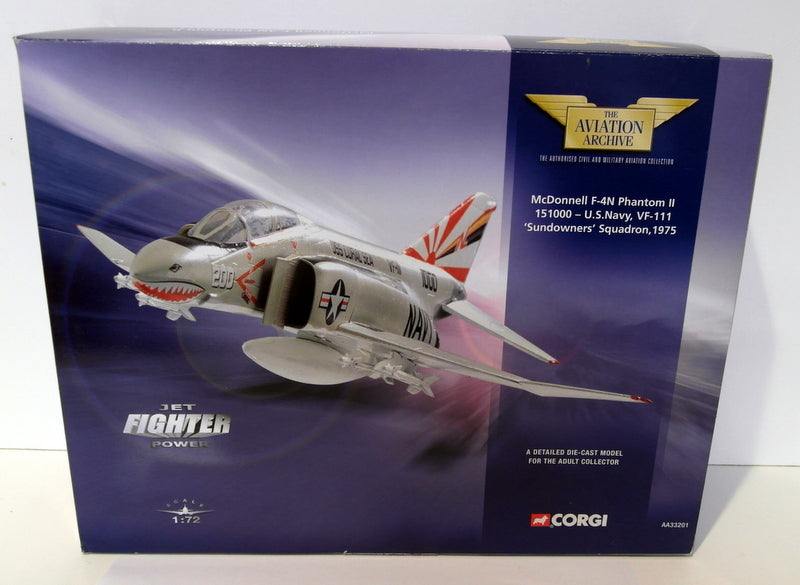 Corgi 1/72 Scale diecast - AA33201 McDonnell F-4N Phantom II 151000 Sundowners