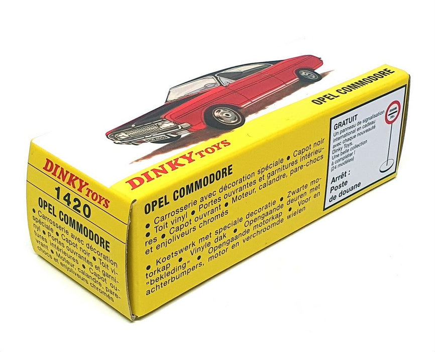 Atlas Dinky Toys Appx 10cm Long 1420 - Opel Commodore - Red/Black