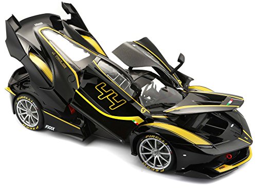 Burago 1/18 Scale Diecast - 18-16907B Ferrari FXX K Black Yellow Model Supercar