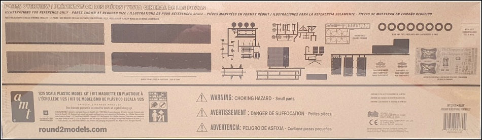 AMT Round 2 1/25 Scale AMT1234/06 - Fruehauf 40' Semi Trailer Miller Beer