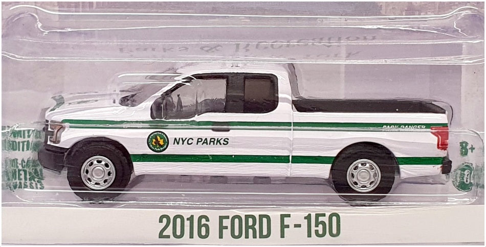 Greenlight 1/64 Scale 35100-E - 2016 Ford F-150 NYC Parks - White/Green