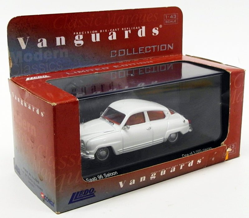 Vanguards 1/43 Scale Model Car VA07701 - Saab 96 Saloon - White