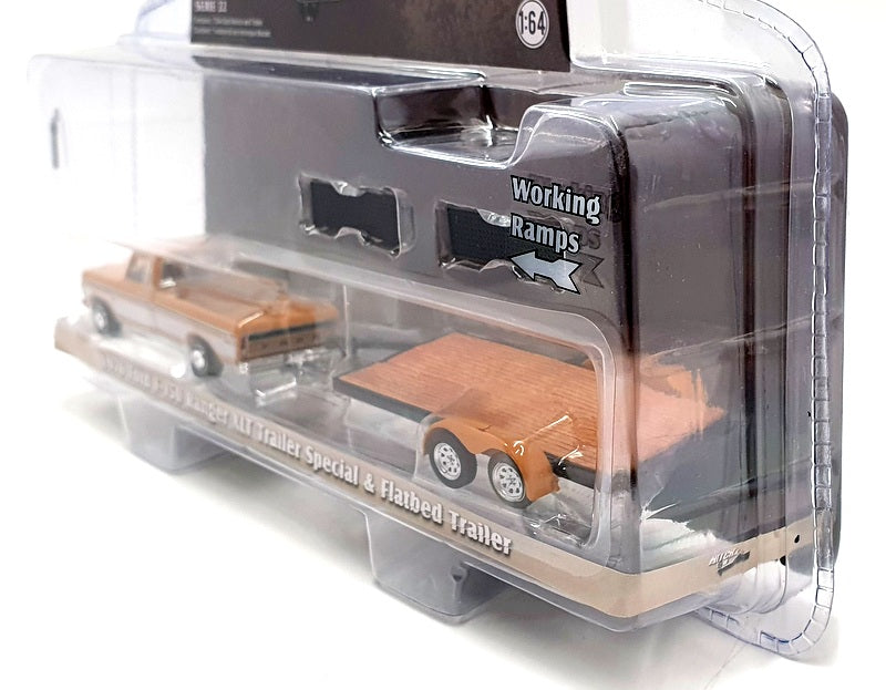 Greenlight 1/64 Scale 32220-B 1976 Ford F-150 Ranger XLT Special & Trailer