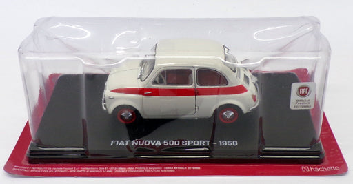 Hachette 1/24 Scale AL27220A - 1958 Fiat Nuova 500 Sport - White/Red