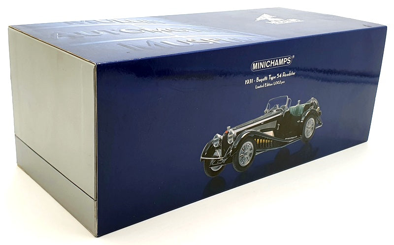 Minichamps 1/18 Scale Diecast 107 110160 Bugatti Type 54 Roadster 1931 - Black