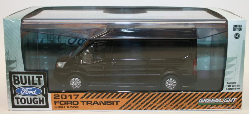 Greenlight 1/43 Scale Model Car 86084 - 2017 Ford Transit High Roof - Black
