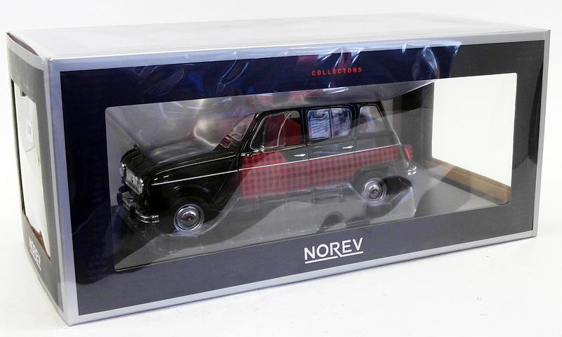 Norev 1/18 Scale Model Car 185242 - Renault 4 Parisienne - Black/Red