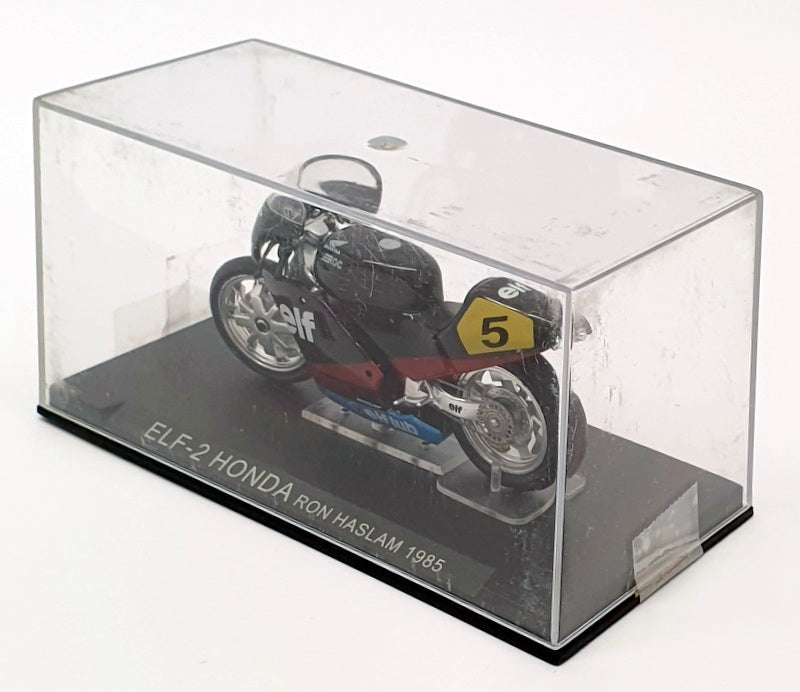 Ixo Models 1/24 Scale IB02 - ELF-2 Honda Motorcycle - #5 Ron Haslam 1985 - Black