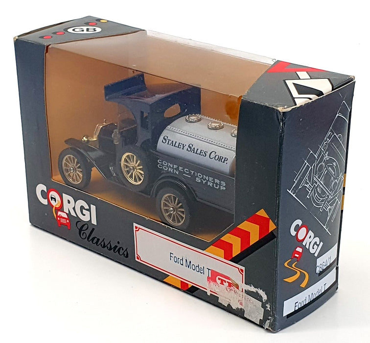 Corgi 10cm Long Diecast C864/1 - Ford Model T Truck - Staley Sales Black/Silver