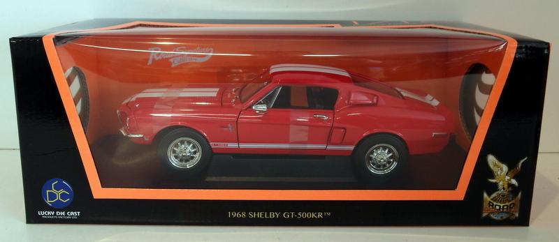 Lucky Diecast 1/18 Scale 92168 1968 Shelby GT-500KR Red / White