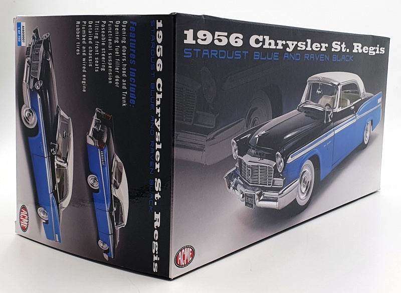 Acme 1/18 Scale A1809007 - 1956 Chrysler ST. Regis - Blue/Black