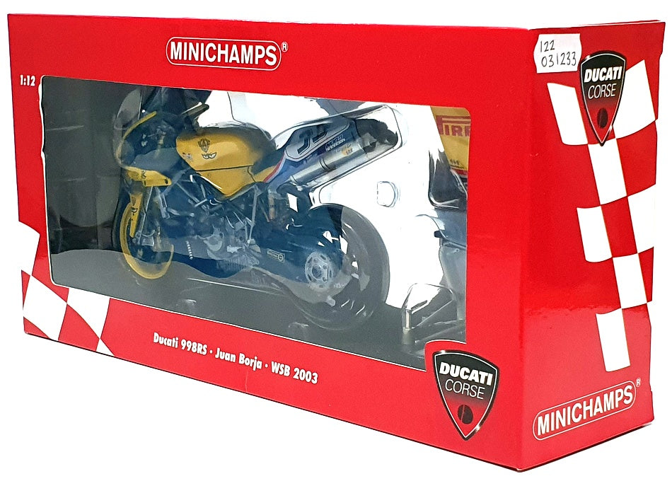 Minichamps 1/12 Scale 122 031233 - Ducati 998RS Motorbike WSB 2003 - J. Borja