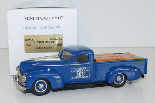 MINIMARQUE 1/43 US9A - 1946 HUDSON PICK-UP - MENTONE CONSTRUCTION CORP