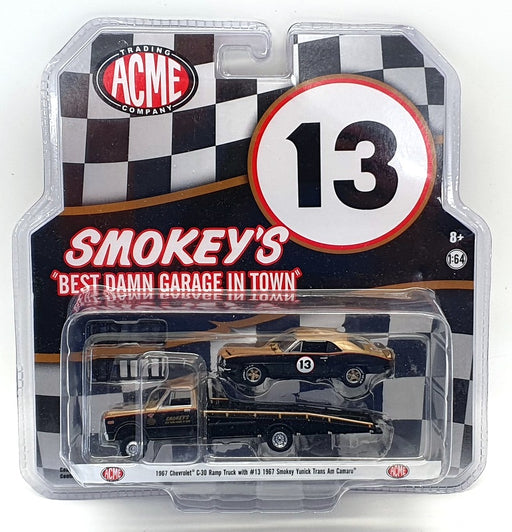 ACME 1/64 Scale 51164 - 1967 Chevrolet C30 Truck With 1967 Smokey Trans Am Camro