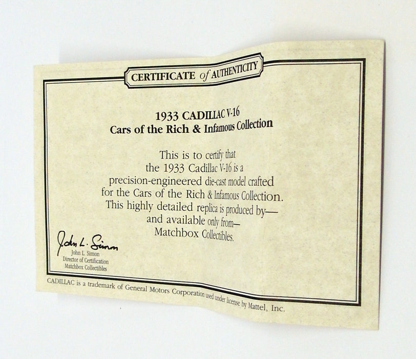 Matchbox 1/43 Scale DYM35181 - 1933 Cadillac V-16 - Green