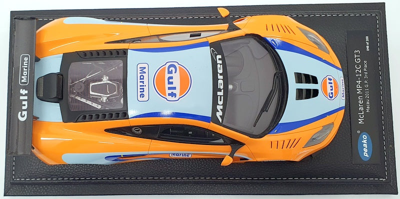 Peako 1/18 Scale Model Car 1804Max - McLaren MP4-12C GT3 Macau 2011 GP