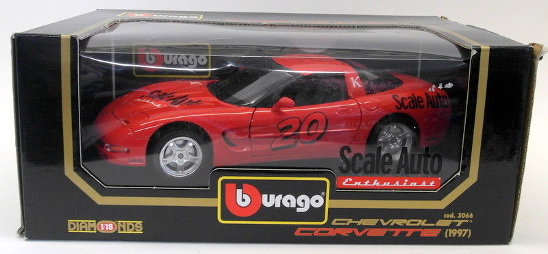 Burago 1/18 Scale Diecast 3066 Chevrolet Corvette 1997 Scale Auto Enthusiast ed