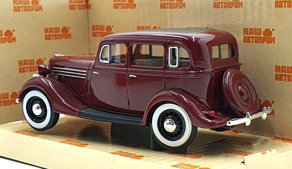 HAW ABTONPOM 1/43 Scale Russian Diecast H153 - 1941-48 Gaz 11-73 - Dk Red