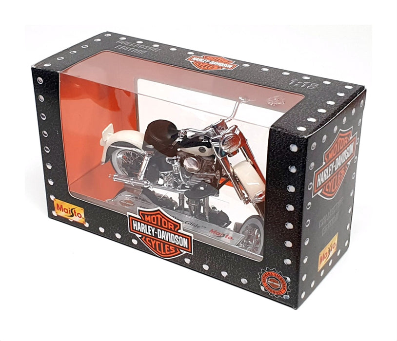 Maisto 1/18 Scale 39757 -  Harley Davidson 1958 FLH Duo-Glide - Ivory/Black