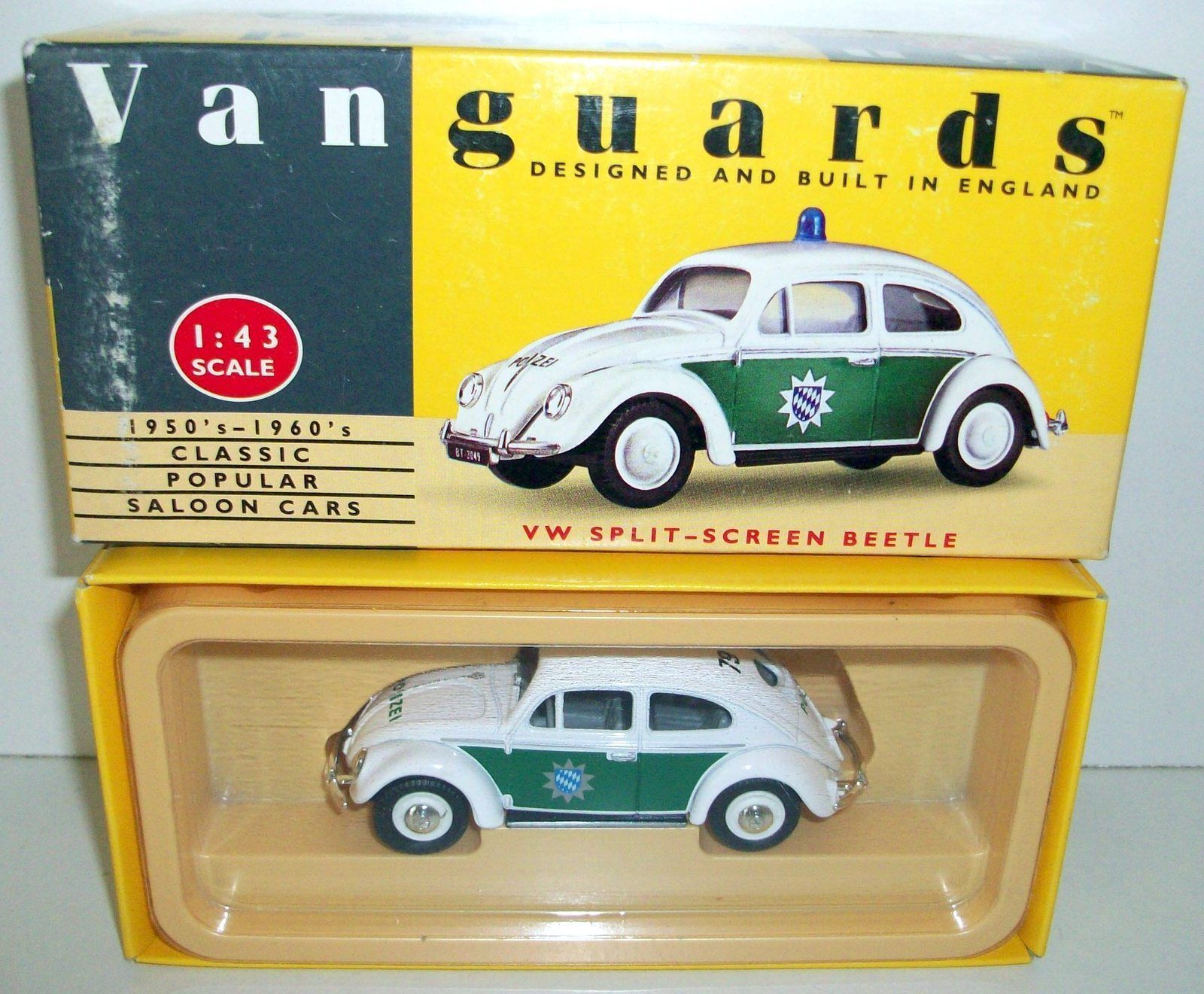 VANGUARDS 1/43 VA12002 VW SPLITSCREEN BEETLE POLIZEI