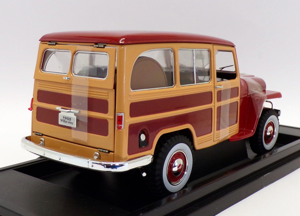 Lucky Diecast 1/18 Scale 92858 - 1955 Willy's Jeep Station Wagon - Burgundy