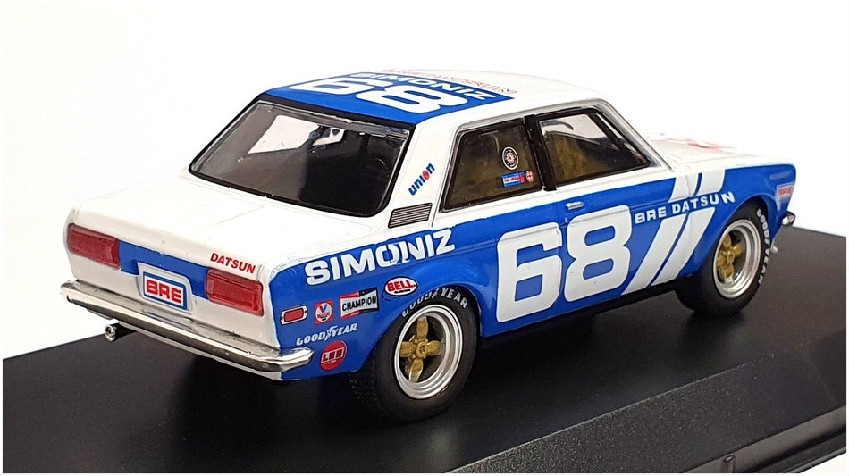 Greenlight 1/43 Scale 86346 - 1972 Bre Datsun 510 #68 Gregg - Blue/White