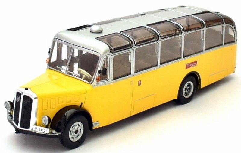 Atlas Editions 1/43 Scale MAG HC05 - Saurer L4C 1959 - Swiss PTT - Yellow