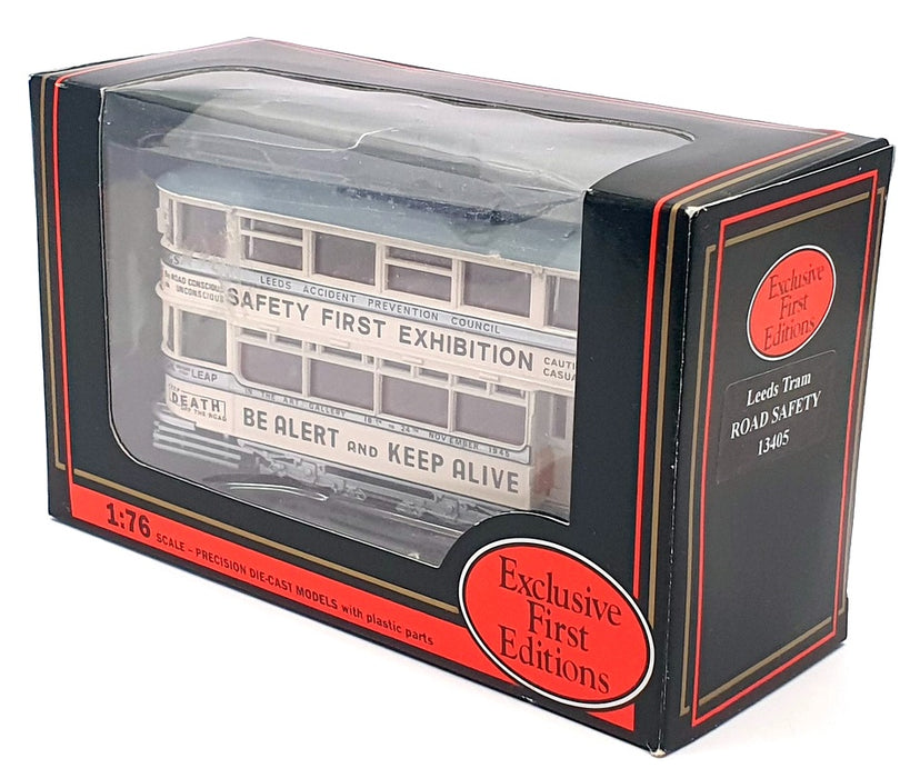 EFE 1/76 Scale Diecast Bus 13405 - Leeds Tram Road Safety - Grey/White