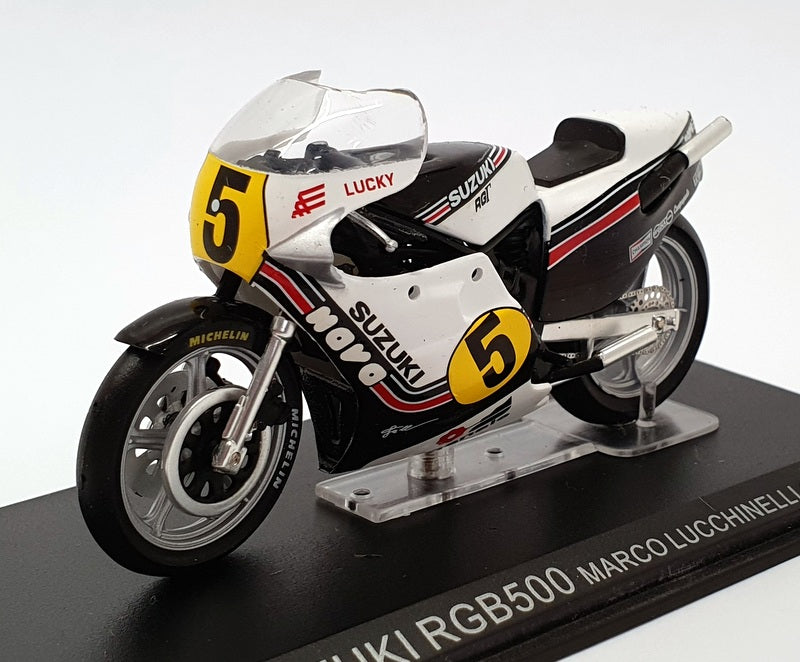 Ixo Models 1/24 Scale IB07 - Suzuki RGB500 - #5 Lucchuinelli 1981 - Black/White