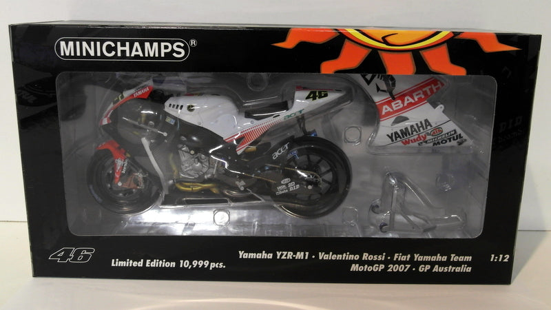 Minichamps 1/12 Scale 122 073196 Yamaha YZR M1 GP Australia 2007 V. Rossi