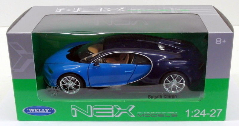 Welly 1/24 Scale Diecast  24077W - Bugatti Chiron - Black Blue