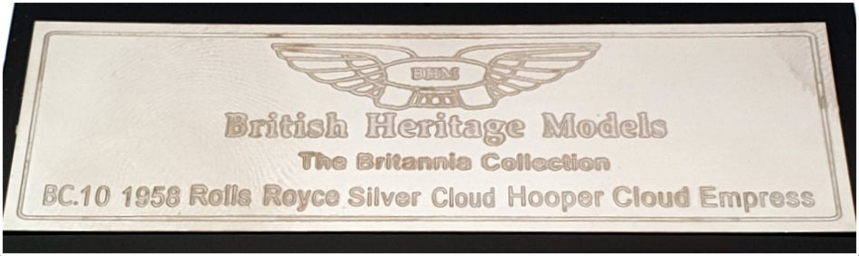British Heritage Models 1/43 Scale BC10 - 1958 Rolls Royce Silver Cloud Hooper